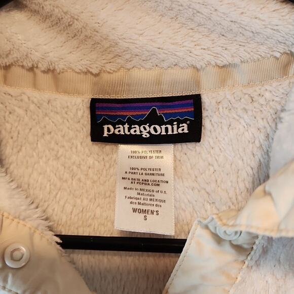 Patagonia Re-Tool 1/4 Snap Fleece Pullover Women's Size Small White/Cream EUC - Picture 6 of 14